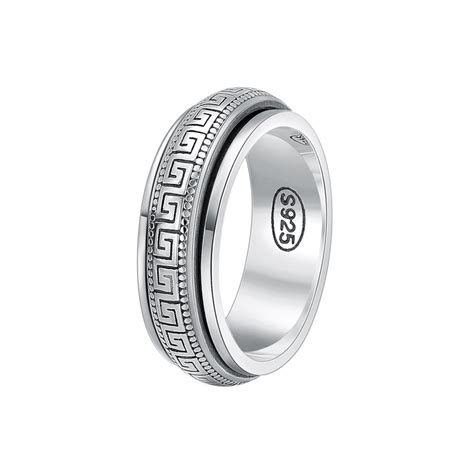 bague versace argent hommes motifs grecs|Bague pour Homme .